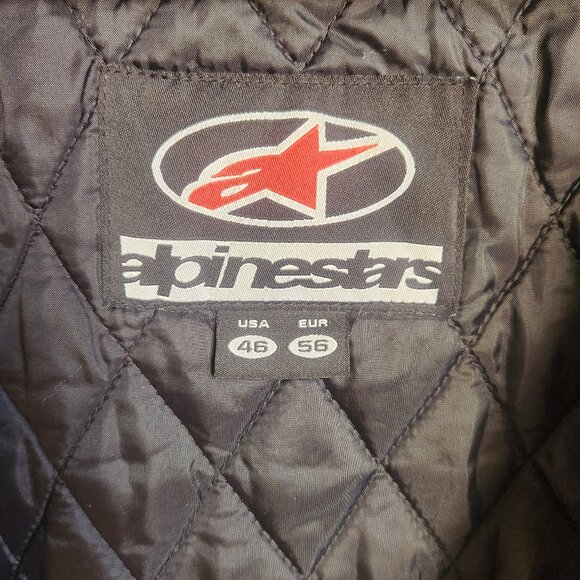 Alpinestars Leather Motorcycle Jacket US 42  - Blue/Black/White Sport Riding - Picture 6 of 12
